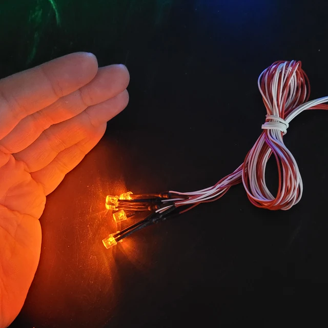 Pre-wired 12V SMD LED Cold White, 60cm wires pre soldered,model cars/trains/railway/railroad/starship lighting and electronic 4