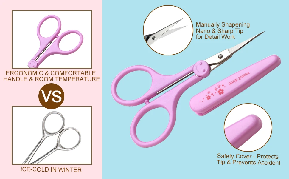 Description Picture 3 of item4 in Stainless Steel Detail Craft Scissors Set with Safety Cover for Scrapbooking, Paper Cutting Sewing Embroidery Quilting