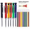 6 Colors Refill Solid Carpenter Pencil Mechanical Pencil With Sharpener for Woodworking Construction Marking Scribing Tools 1