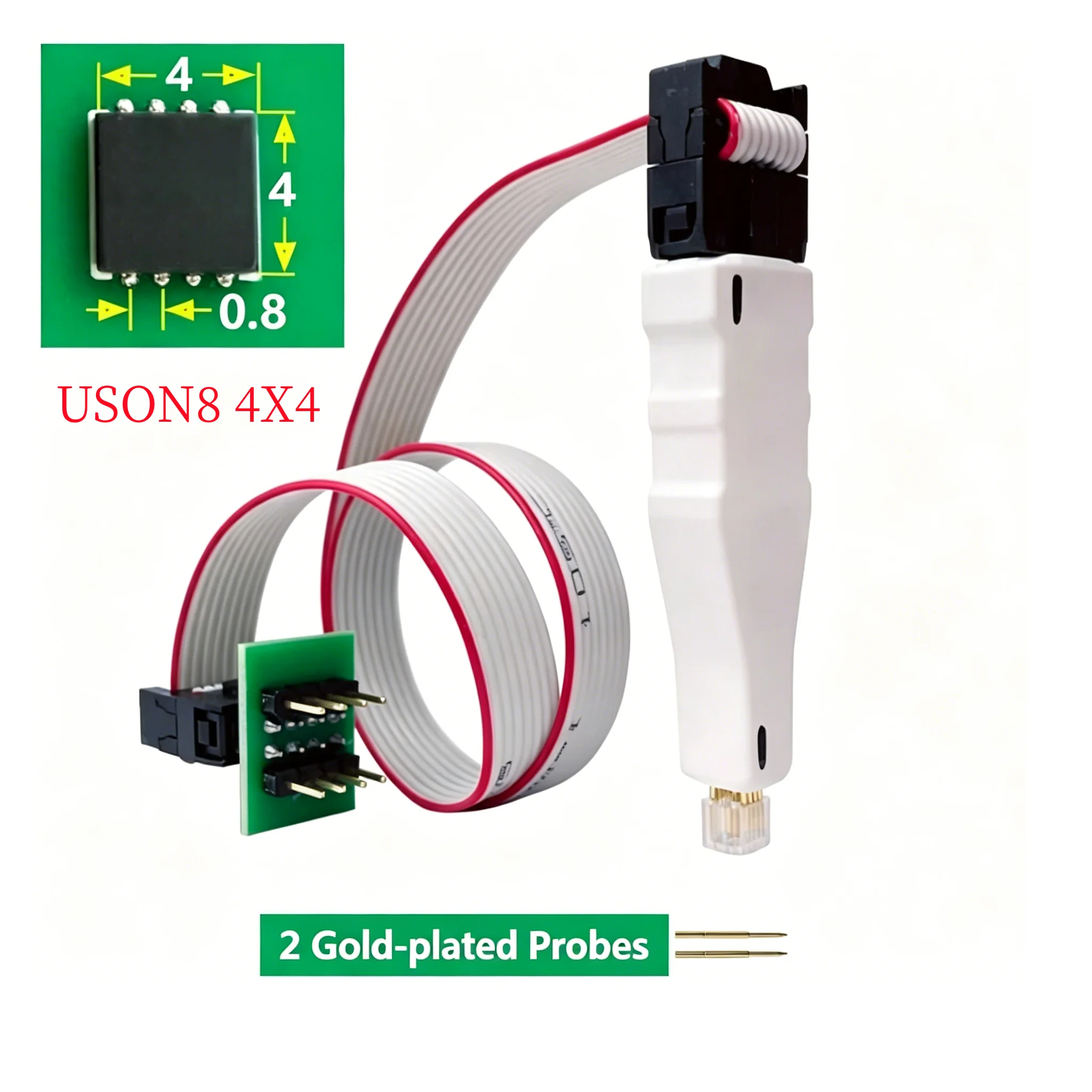 QFN8 WSON8 USON8 칩 4X4 4X3 무료 분해 프로브 케이블 버닝 읽기 쓰기 프로그래밍 어댑터