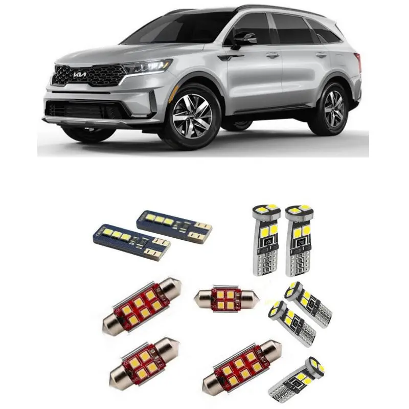 

11x Canbus Led interior lights For kia sorento 2022 2021 automotive goods Car Accessories License plate lamps Map lamps