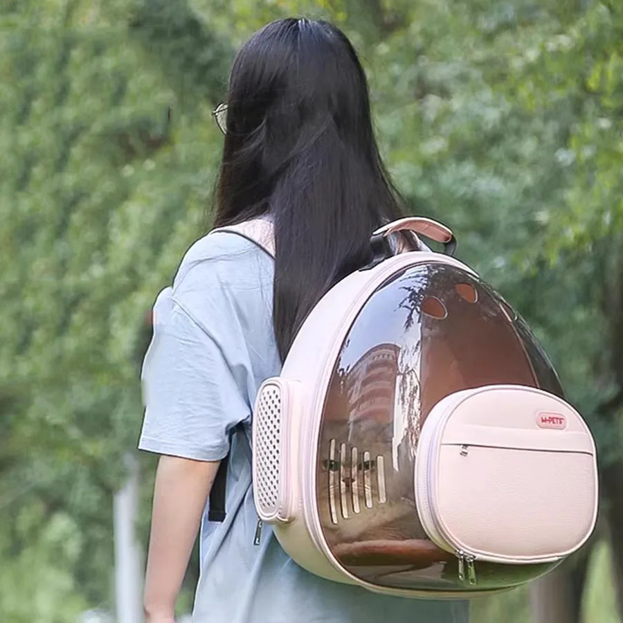 Girls Cat Bag Cute Travel Zipper Portable Outdoor Cat Bag Breathable Case Shoulders Chest Transparent Mochila Pet Carrier