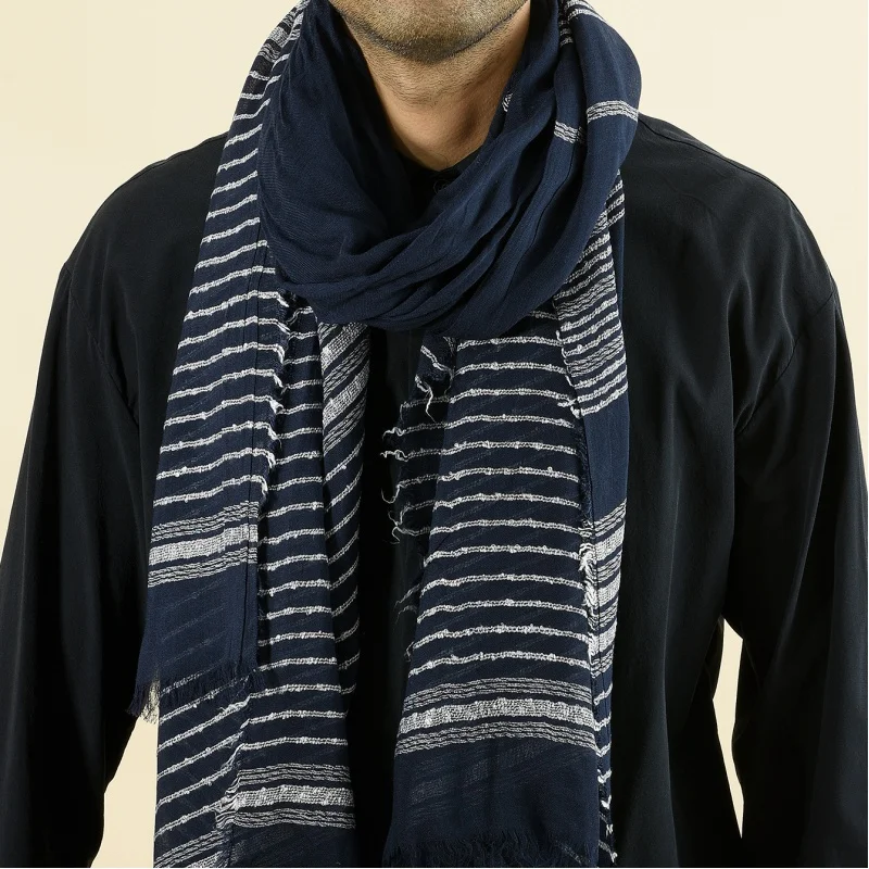 

Новое поступление от Amazon, мужской повседневный шарф в полоску, зимний черный легкий универсальный шарф в британском стиле