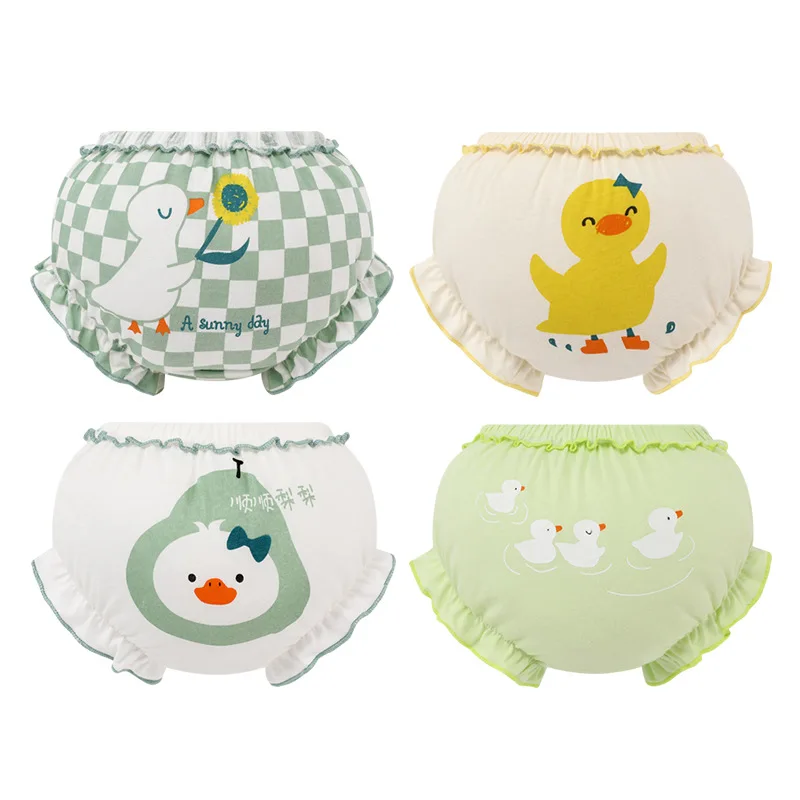 3 Piece/Lot Baby Girl 100%Cotton Panties Kids Infant Newborn Bow Underpants Wear Outside Fashion Shorts For Children Soft Briefs