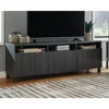 Signature Design by Ashley Yarlow Urban TV Stand Fits TVs up to 68" with 3 Cabinet Doors and Adjustable Storage Shelves, Black 2
