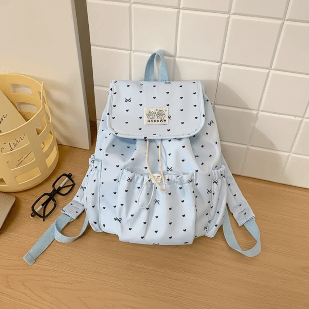 Lightweight Drawstring Backpack Large Capacity Korean Style Nylon Backpack Cloth College Style Students School Bag Outdoor 1