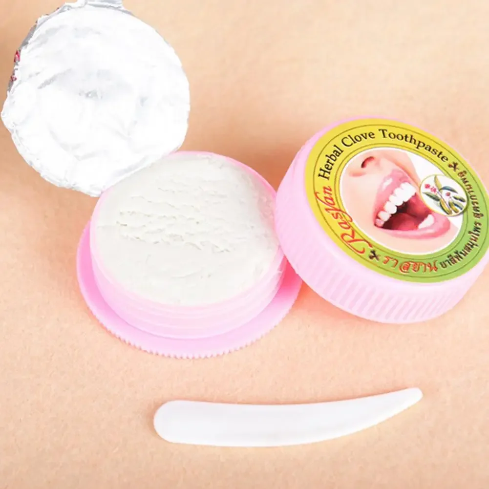 1/2pcs 25g Natural Herbal Clove Thailand Toothpaste Tooth Whitening Powder Oral Hygiene Cleaning Toothbrush Remove Stains
