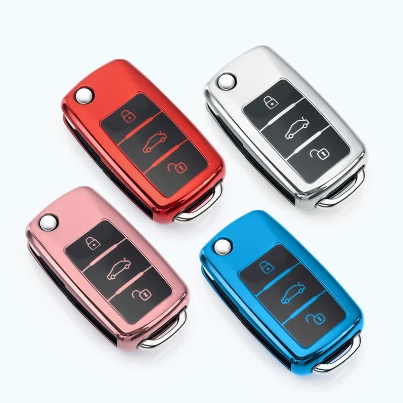 VW Volkswagen Polo Tiguan Passat B5 B6 B7 Golf 4 5 6 MK6 Jetta Lavida Skoda Octavia Key Case Cover Key Case Portable Auto Tpu Car Key Case Cover