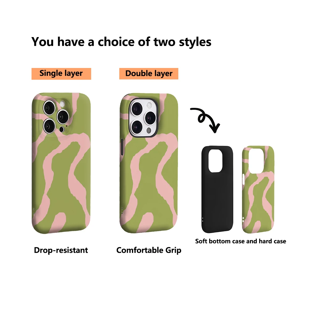 Luxury Double-Layer Phone Case with Botanical Whimsy Design
