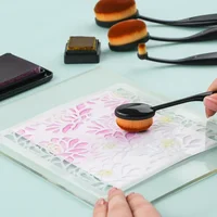 Ensemble de pinceaux de mélange d'encre de tailles mixtes, 10 pièces/ensemble, pinceaux de mélangeur à poils pour pochoirs, fabrication de cartes, artisanat, carte de Scrapbook plus facile 3