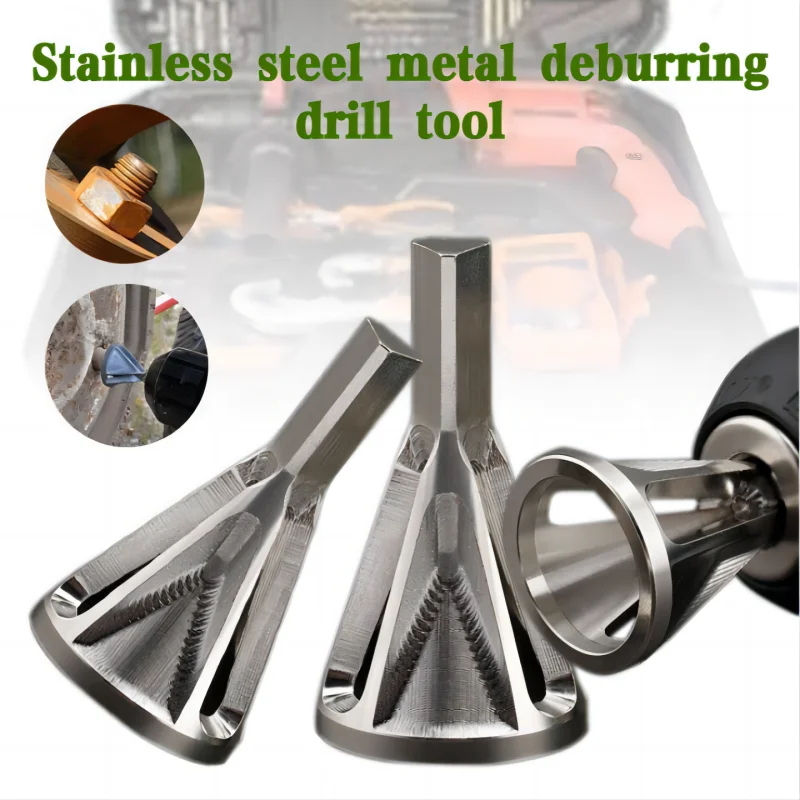 Metalworking Stainless Steel Deburring External Chamfer Tool Three Slots Triangle Shank Removing Burr Tool Silver cylinder head porting tools