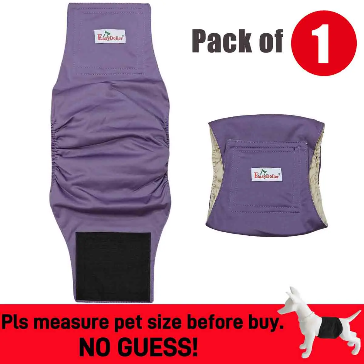 Washable Reusable Dog Diaper Belly Band – Absorbent Leak-Proof Sanitary Wrap