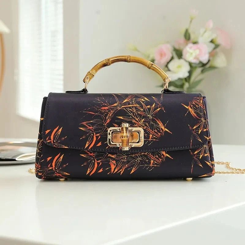 Vintage Bamboo Hand Bag Pure Handmade Bags for Women Shoulder Crossbody Bag Chain Bags Women's Handbags Purses