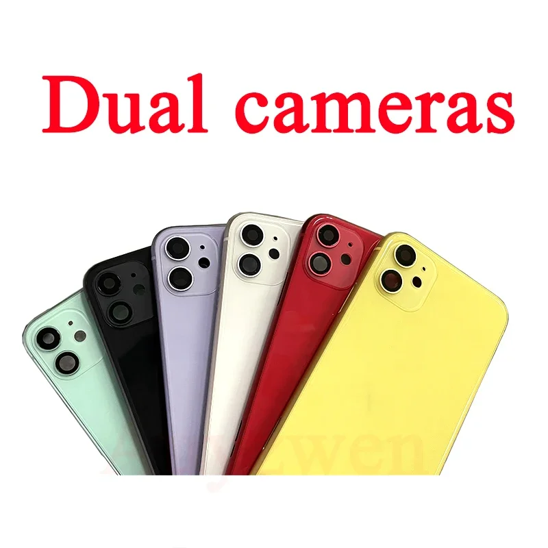 Full Assembled Back Cover For iPhone 11 Housing DIY Battery Door Middle Chassis Frame Rear With Flex Cable Phone Repair Parts 3