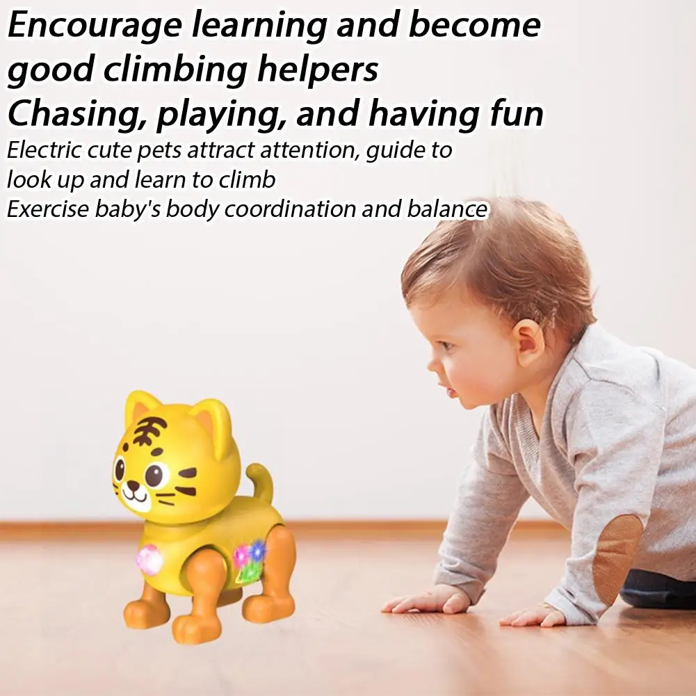 Smart Electric Pink Cat Toy for Boys Girls Interactive Walking Kitten Robot with Colorful Flashing Lights and Sound Effect