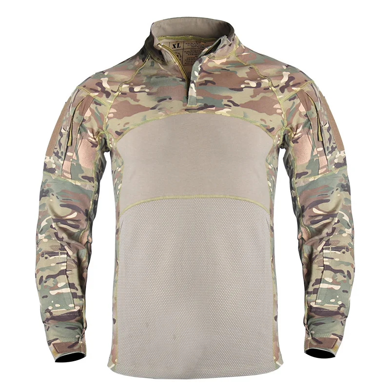 Outdoor Tactical Combat Shirt Men Cotton Military Uniform Camouflage Hiking T Shirt Multicam US Army Clothes Long Sleeve Shirts