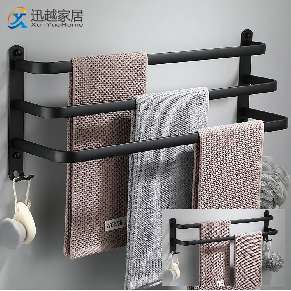 Towel Bar 30-60 CM Multi Rod Holder Bathroom Accessories Wall Rail