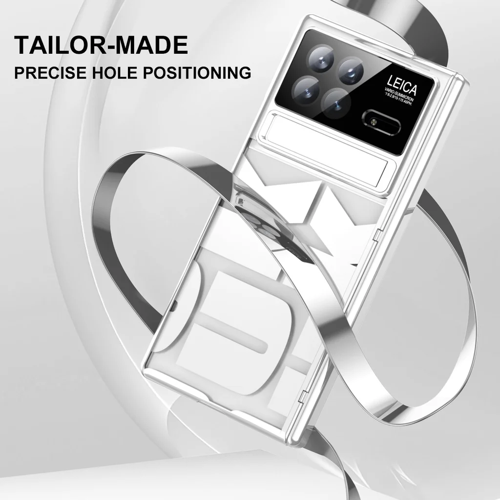 Fashion Plating Transparent Kickstand Case For Xiaomi MIX Fold 3 Fold3 360 Full Screen Protector Cover
