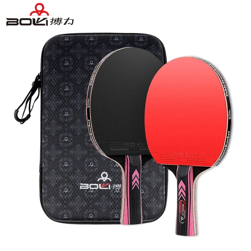 

BOLI F03 Table Tennis Rackets Set Non-tacky Pimples-in Rubber High Elastic Sponge Ping Pong Paddle Easy to Control for Beginner