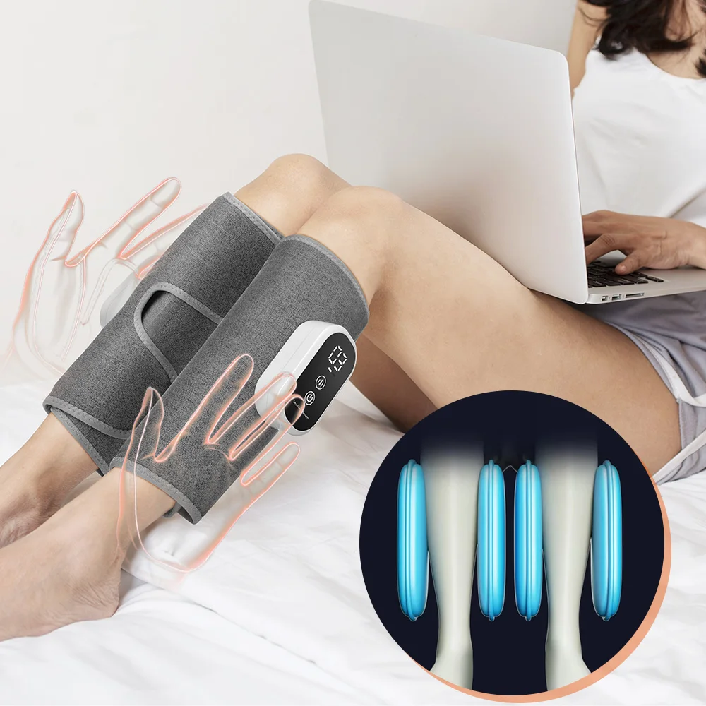 Wireless 360° Air Pressure Calf Massager Electric Airbag Compression Leg Wrap 3 Modes 3 Intensities Leg Massage Device