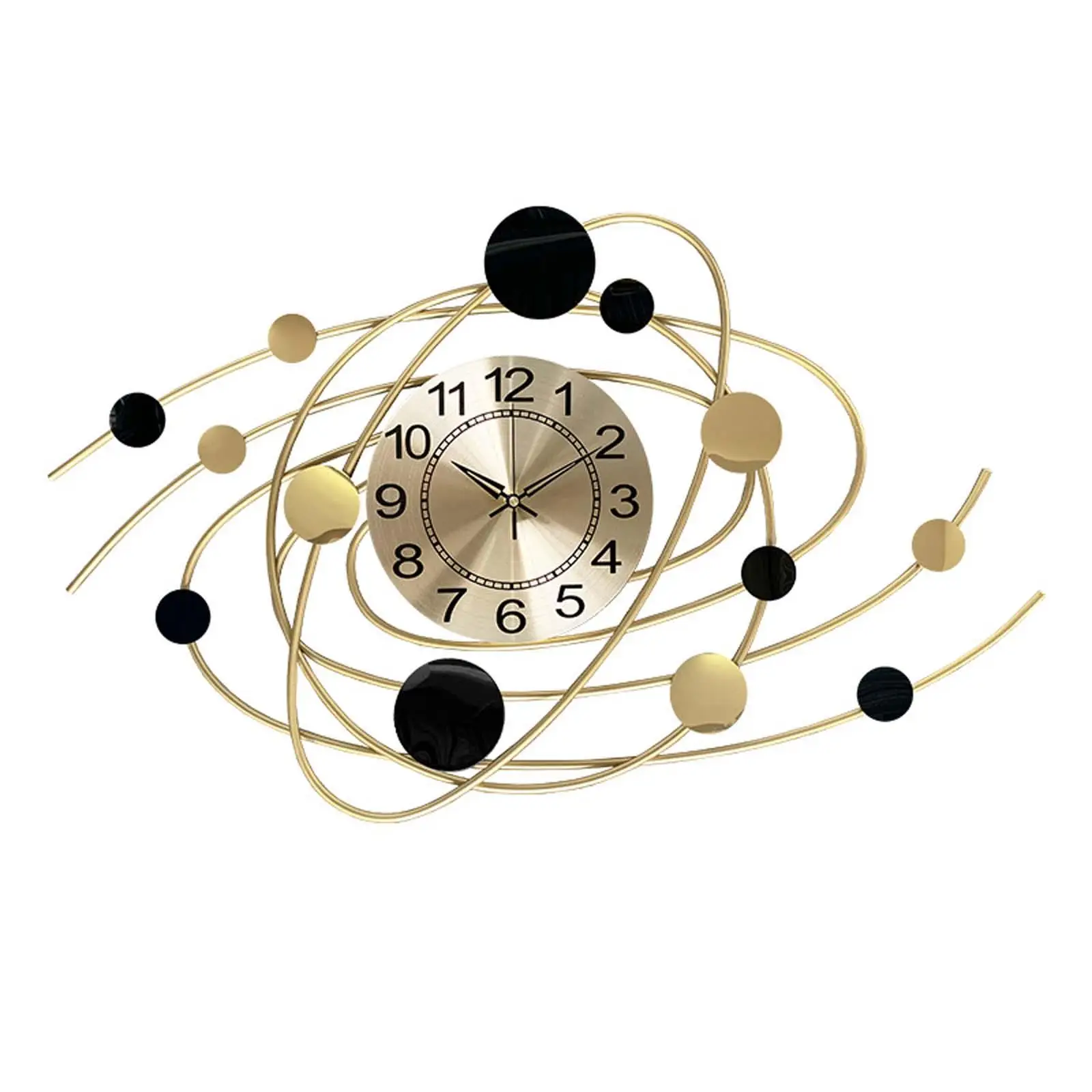 Fashion Wall Clock Mute Metal Line Atmosphere Iron Art for Dining Room Office Decoration