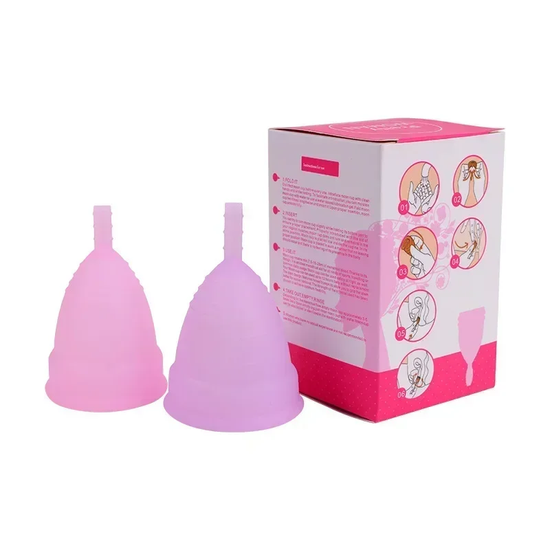 Menstrual Cup 1pc Foldable and Retractable Menstrual Cup with Lid Portable Women's Sports and Side Leakage Prevention Silicone Monthly Cup