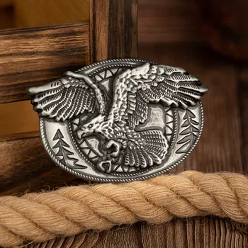1 oval winged eagle buckle, retro fashion western men's novelty belt buckle, Viking style can be matched with any style belt, se
