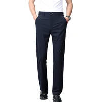 Men's Pants Thin Straight Stretch Casual Pants with No Trace Khaki Man Trousers for Work Black Solid Color Trousers Man 29-40