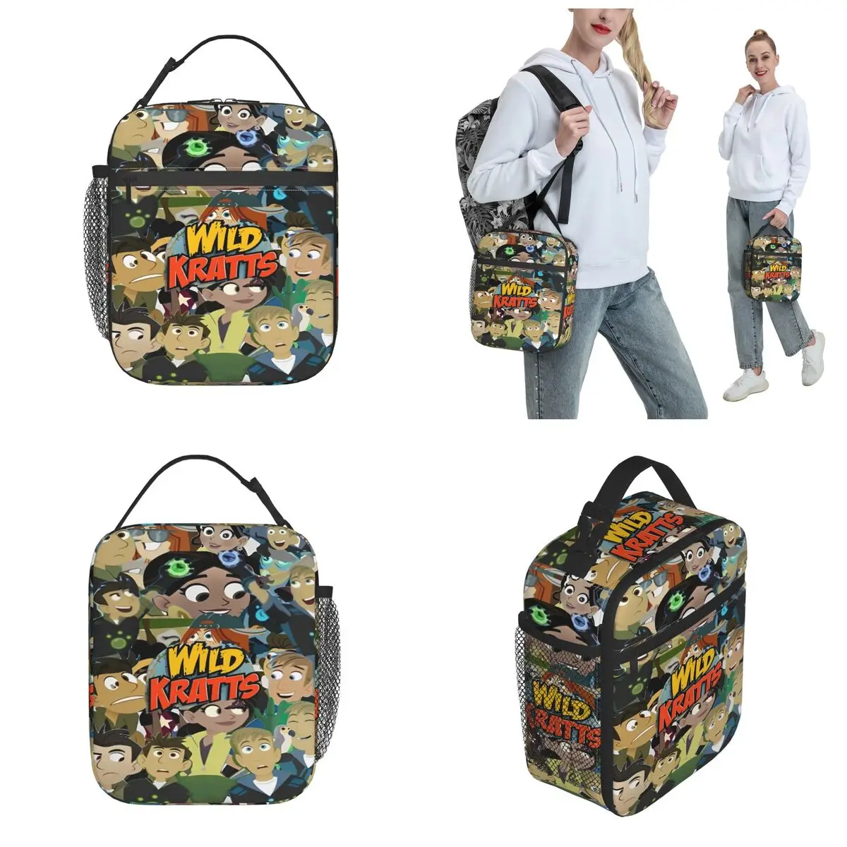 Wild Kratts Anime Accessories Insulated Lunch Bag For Picnic Food Container Portable Thermal Cooler Lunch Boxes