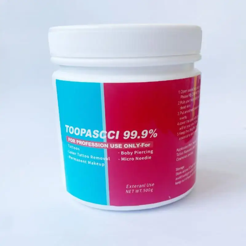 Nuova Crema per Tatuaggi TOOPASCCI 99.9% per Trucco Permanente, Bellezza Corpo e Viso, Microblading, Piercing, Sopracciglia, Labbra, Contorno Occhi 500g