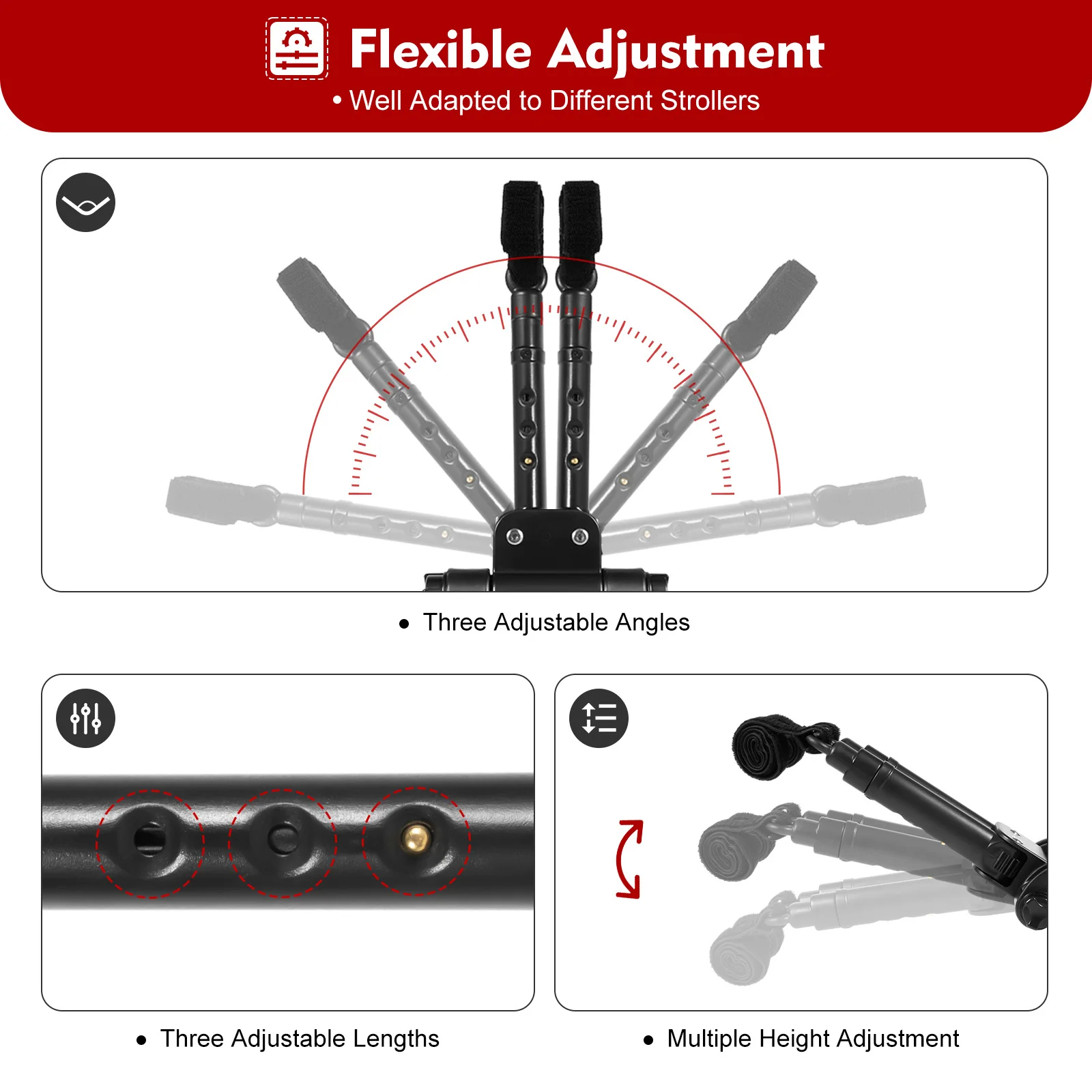 Adjustable 2-in-1 Stroller Ride-On Board with Removable Seat