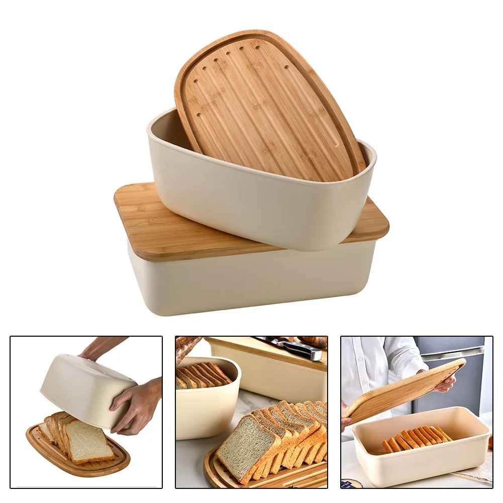 

Ланч-бокс Bento W/деревянная разделочная доска с крышкой пищевой контейнер портативный сэндвич-бокс для хлеба сохраняет свежесть еды