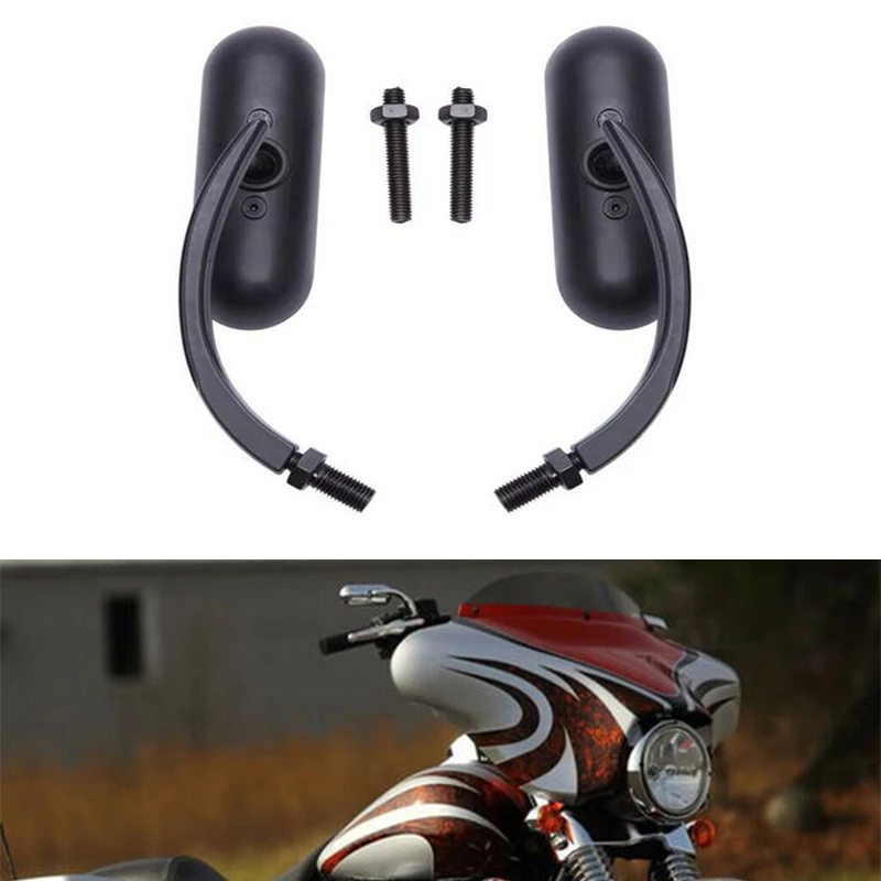 

Motorcycle Rearview Mirror Silver Square Oval Side Mirror For Harley Touring Electra Glide Dyna Fatboy Softail Sportster Breakou