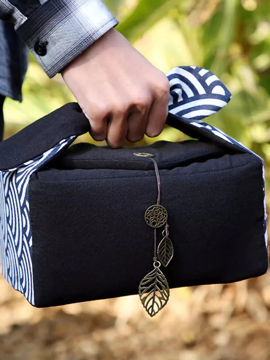 Portable Travel Storage Bag, Cotton and Linen, 1 Pot 4 Cups Tea Set Cloth Bag, Tea Cup Tea Pot Bag, Portable Tea Cozies Bag