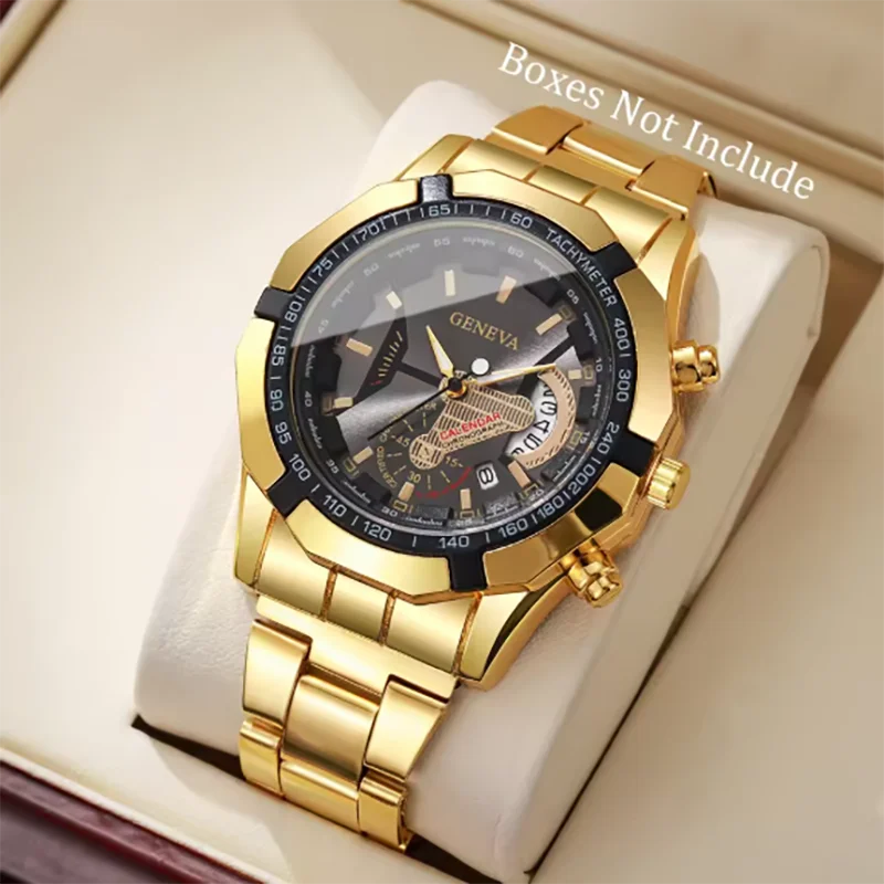 Imitation watch hollow calendar waterproof stainless steel strap