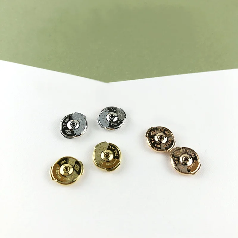 925 Sterling Silver Saucer Shape Earrings Back Earplug Plated K Gold Disc-shaped Jewelry Accessories Allergy Free Anti-lost, geometric earrings