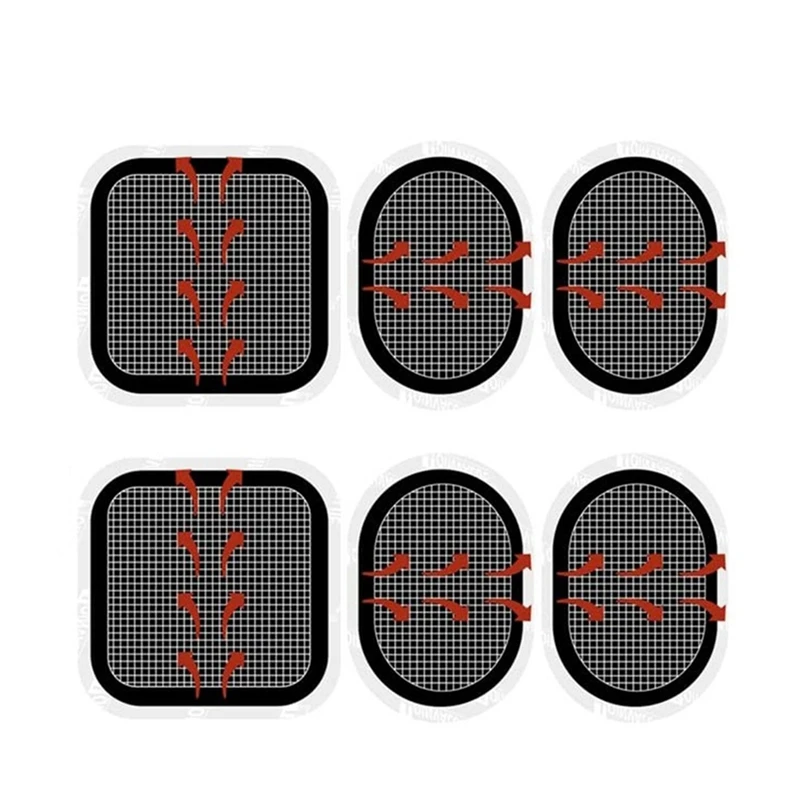6 Pair EMS Eletric Muscle ABS Trainer Abdominal Toner Replacement Gel Sheet Pads Belt Patch For Fitness Abdominal Belts