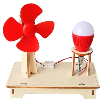 DIY Wooden Wind Turbine Model Children's Science Toy Assembly Steam Technology Physics Education Learning Game Toy 2
