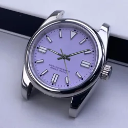 Elegant 36mm/39mm Sapphire Glass Stainless Steel Watch Case with Green Luminous Dial Compatibility - 39mm Glass back (4 Case Dial Hands)