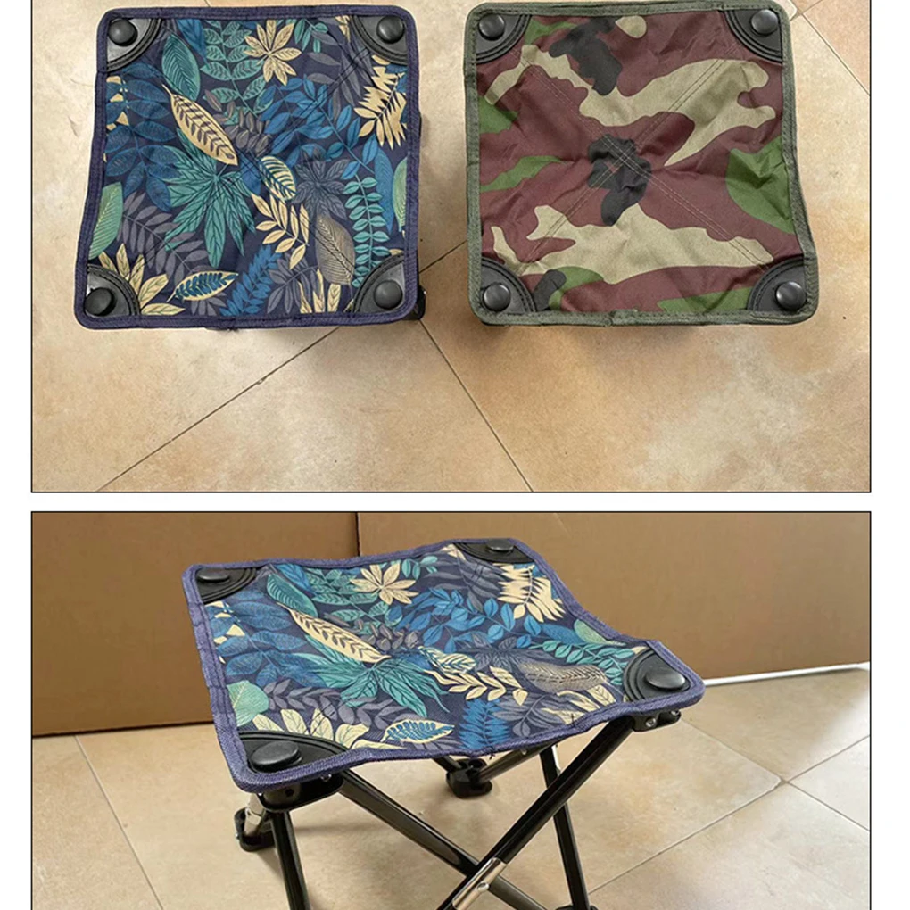 Outdoor Portable Folding Stool Camping Collapsible Foot Stool Hiking Beach Travel Picnic Fishing Seat Tools for Camping Hiking
