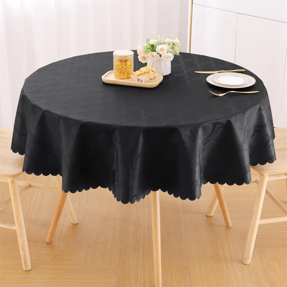

Homaxy Round Vinyl Tablecloth 100% Waterproof Rectangle Table Cloth Tables Wipeable Table Cover For Kitchen Dinner Party Decor