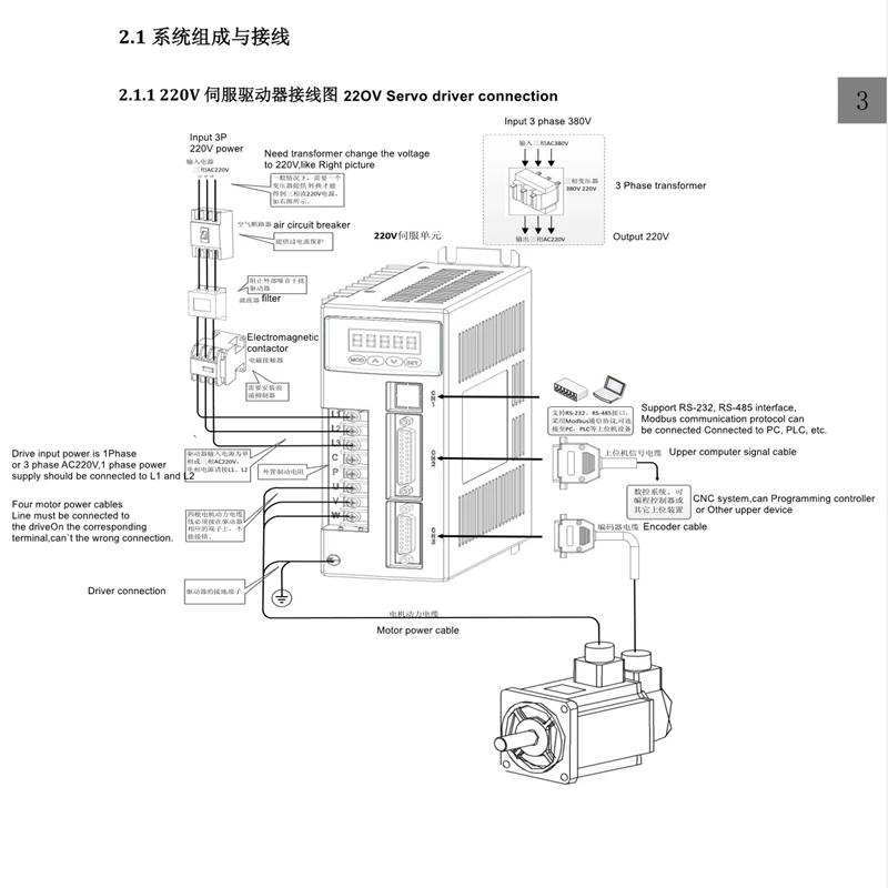 80ST-M02430 750W 2.4Nm AC servo motor driver kit diameter 80mm 3000rpm match dri