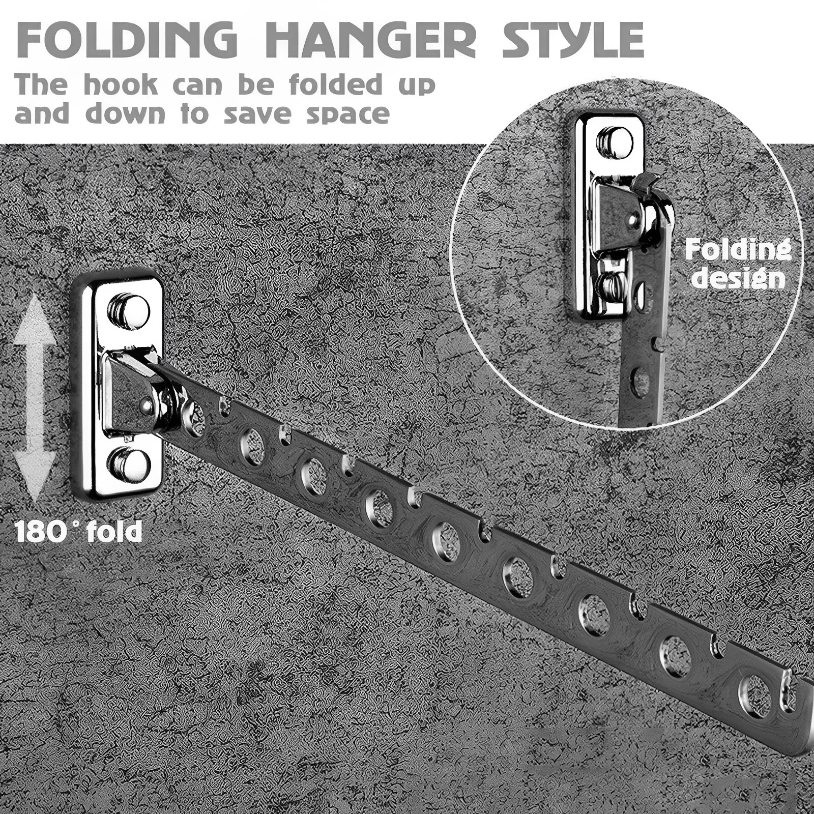 Clothes Drying Rack Wall Mounted Adjustable Angle Stainless Steel Folding Laundry Clothesline Hanger Home Space Saving 5