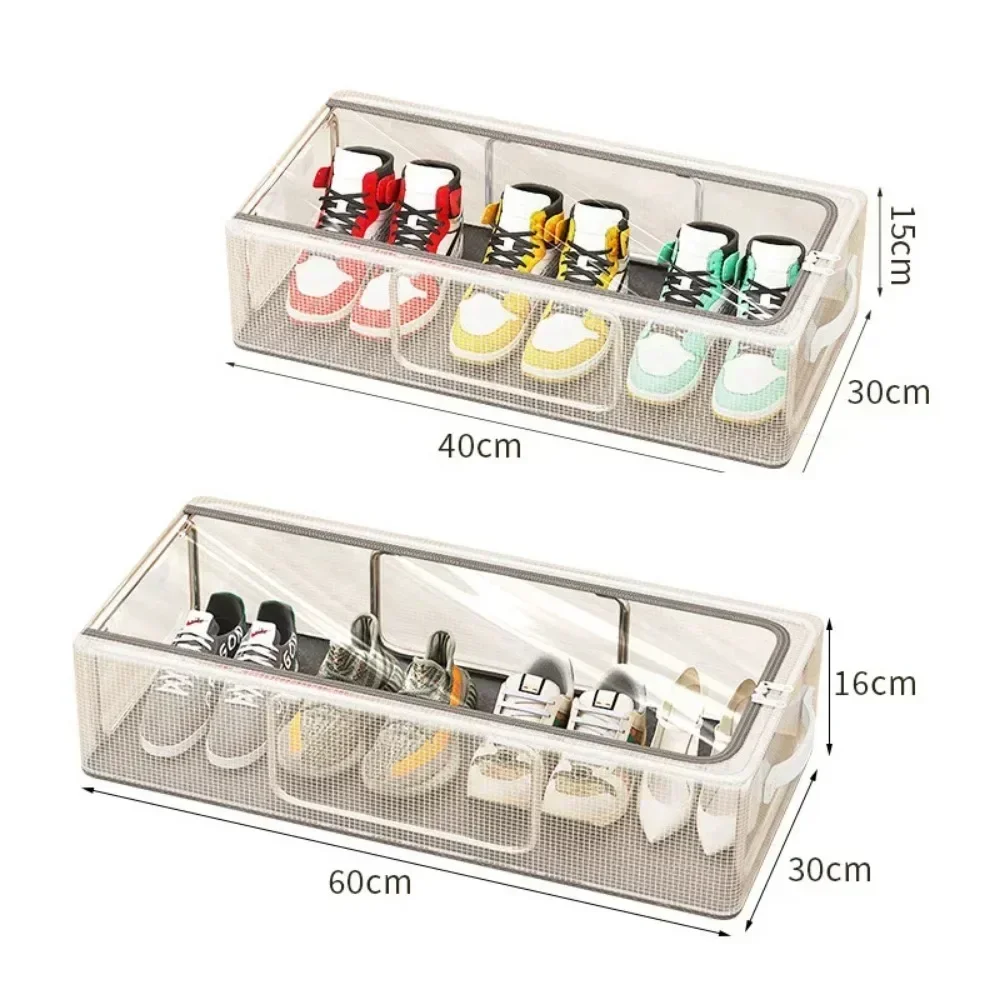 PVC Shoe Storage Foldable Shoes Bags Large Capacity Portable Space Saving Shoes Dust-proof Water-proof Transparent Storage Box 6