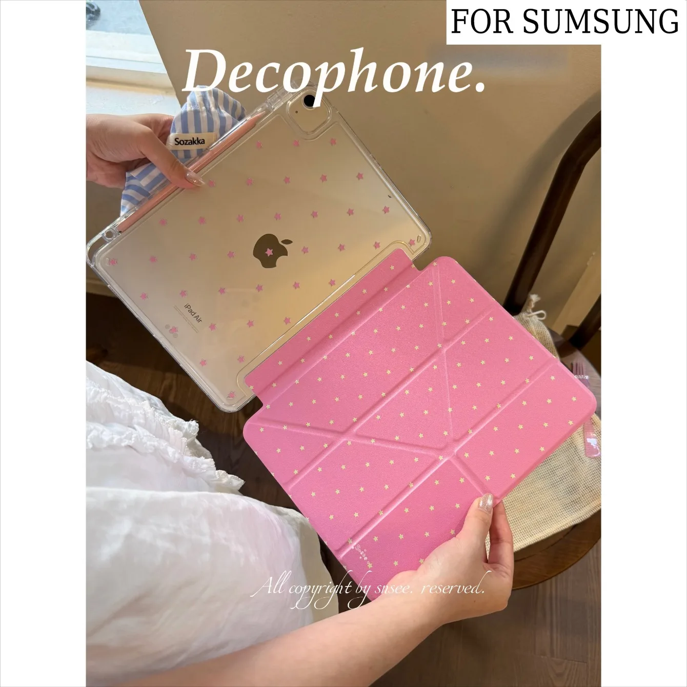 Solid Color Star 3+Y-fold Universal Tablet Case