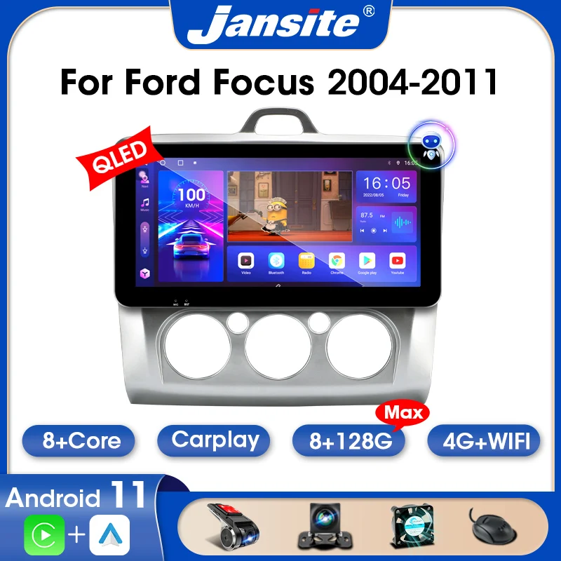 

Jansite 10.33" 2 Din Android 11.0 Car Radio For Ford Focus 2 3 Mk2/Mk3 2004-2011 QLED Screen Multimedia Video Player Carplay RDS