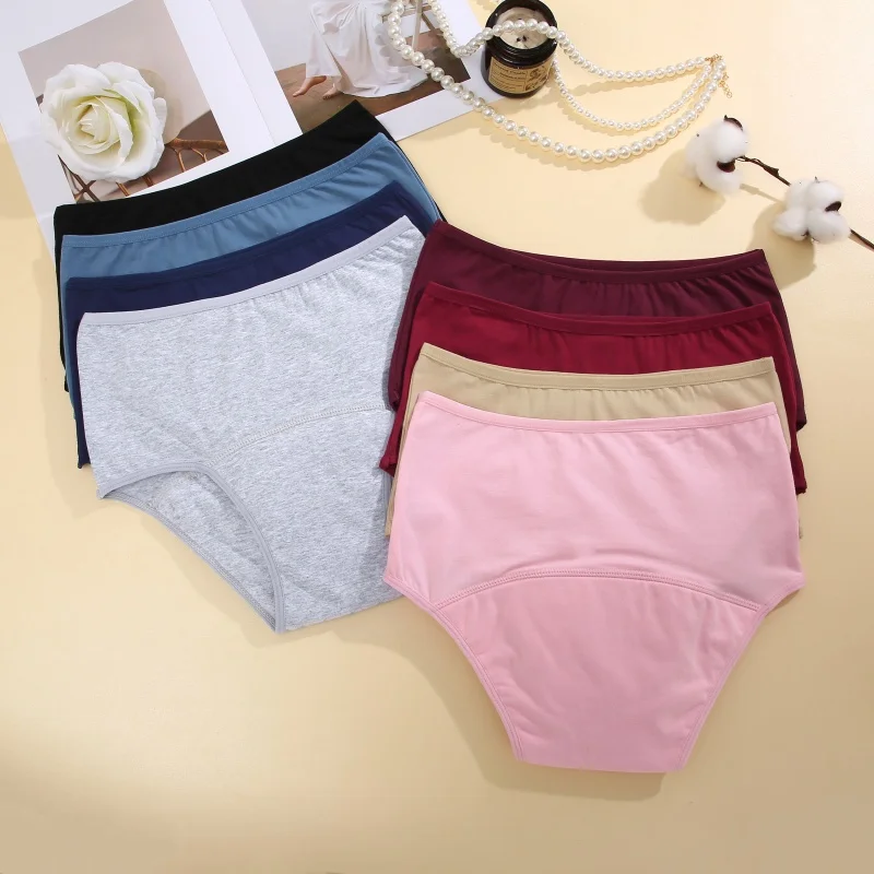 Women's Cotton High Waist Menstrual Period Underwear Seamless Absorption Leakproof Lingerie Breathable Physiological Panties New