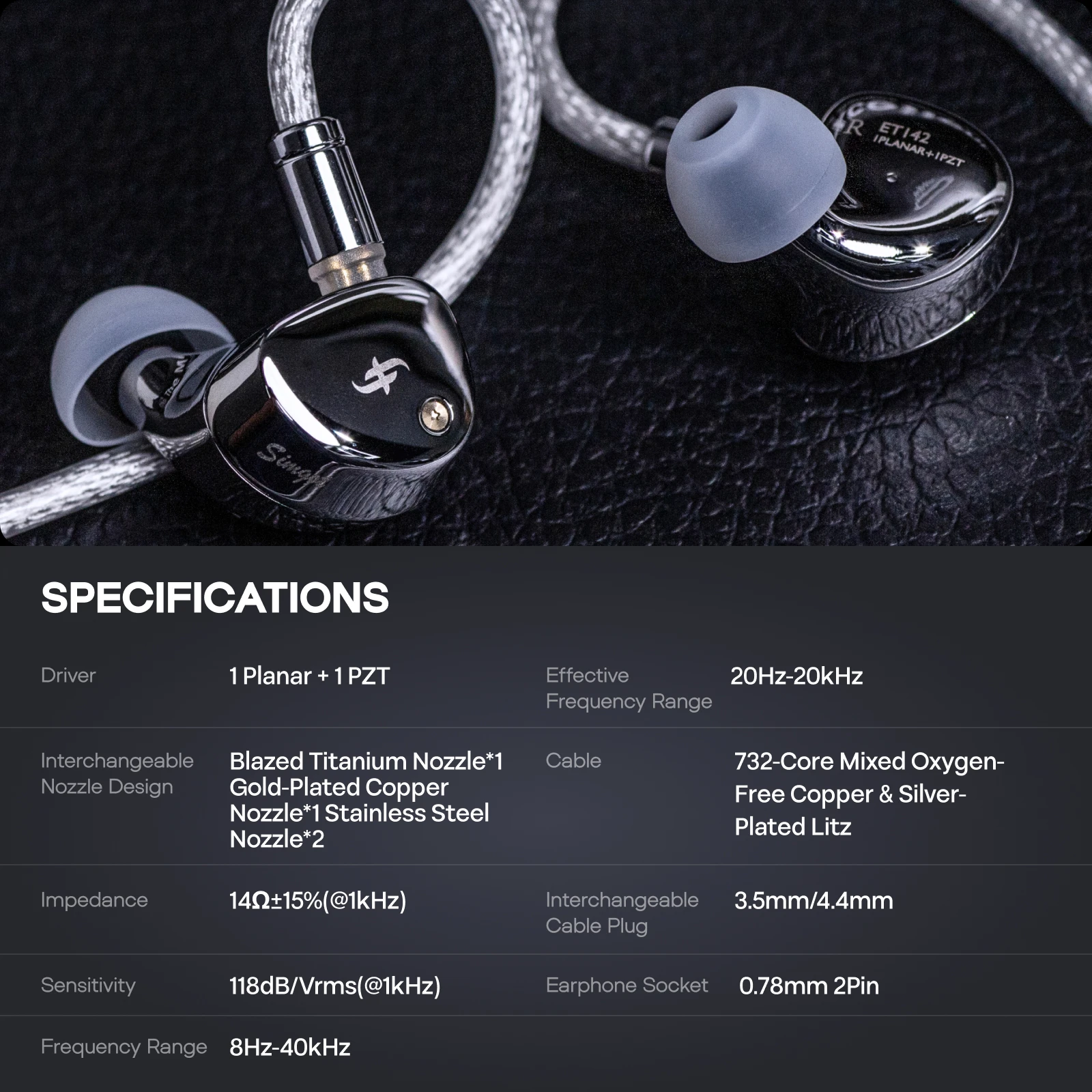 SIMGOT ET142 Advanced Dual-Symmetric Magnetic Planar & PZT IEM