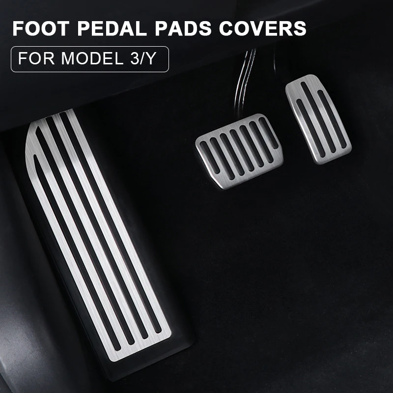 

Car Foot Pedal Pads Covers Accessories Aluminum Alloy Accelerator Brake Rest Pedal For Tesla Model 3 Model Y 2020 2021 2022