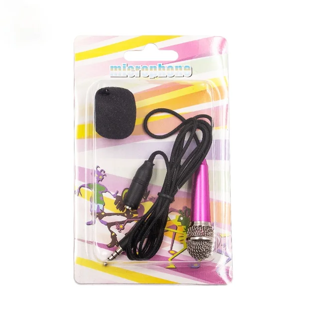 mini Stiwdio Stereo Gludadwy 3.5mm Mic KTV Karaoke Meicroffon Mini Ar gyfer Gliniadur Ffôn Clyfar PC Bwrdd Gwaith Meicroffon Sain Llaw 4